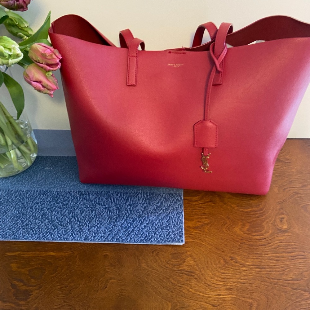 AUTHENTIC YSL Leather Shopping Tote